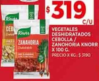 Supermercados DIA VEGETALES DESHIDRATADOS CEBOLLA/ ZANOHORIA KNORR X 100 G. oferta