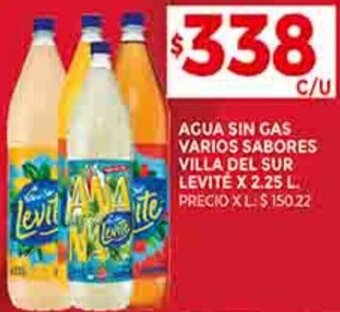 Supermercados DIA AGUA SIN GAS VARIOS SABORES VILLA DEL SUR LEVITÉ X 2.25 L oferta