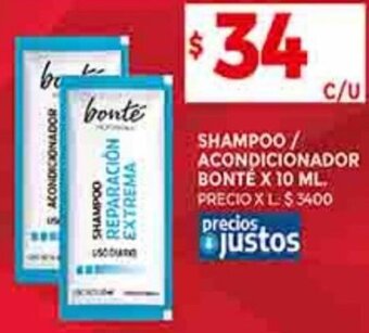 Supermercados DIA SHAMPOO/ ACONDICIONADOR BONTÉ X 10 ML. oferta