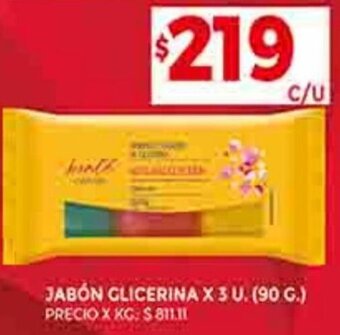 Supermercados DIA JABÓN GLICERINA X 3 U. (90 G.) oferta
