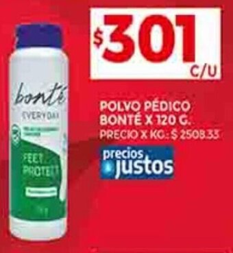 Supermercados DIA POLVO PÉDICO BONTÉ X 120 G. oferta