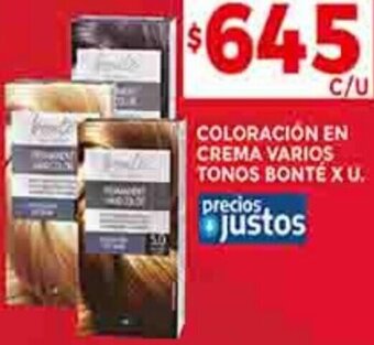 Supermercados DIA COLORACIÓN EN CREMA VARIOS TONOS BONTÉ XU. oferta