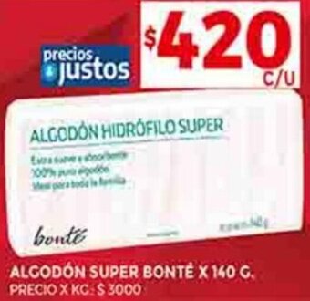 Supermercados DIA ALGODÓN SUPER BONTÉ X 140 G. oferta