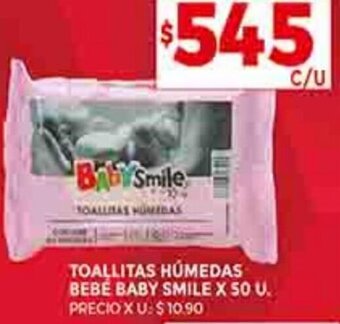 Supermercados DIA TOALLITAS HÚMEDAS BEBE BABY SMILE X 50 U. oferta