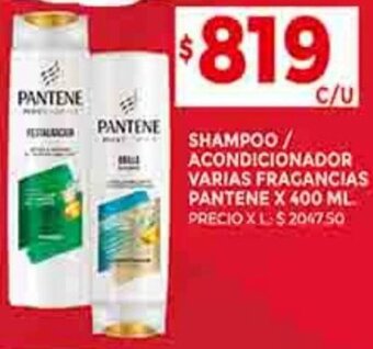 Supermercados DIA SHAMPOO / ACONDICIONADOR VARIAS FRAGANCIAS PANTENE X 400 ML oferta