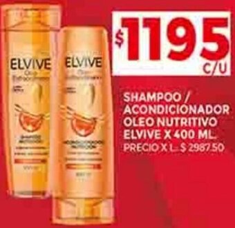Supermercados DIA SHAMPOO / ACONDICIONADOR OLEO NUTRITIVO ELVIVE X 400 ML oferta