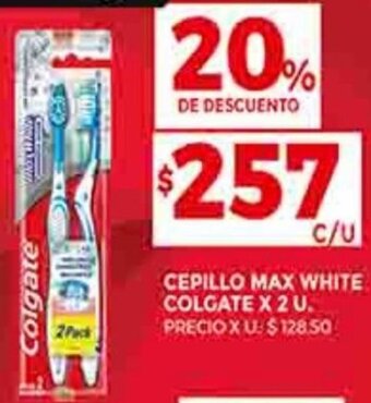 Supermercados DIA CEPILLO MAX WHITE COLGATE X 2 U. oferta