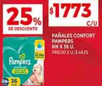 Supermercados DIA PAÑALES CONFORT PAMPERS RN X 36 U. oferta