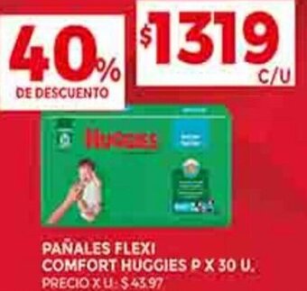 Supermercados DIA PAÑALES FLEXI COMFORT HUGGIES P X 30 U. oferta