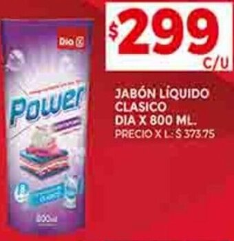 Supermercados DIA JABÓN LÍQUIDO CLASICO DIA X 800 ML. oferta