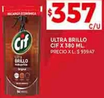 Supermercados DIA ULTRA BRILLO CIF X 380 ML. oferta