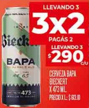 Supermercados DIA CERVEZA BAPA BIECKERT X 473 ML oferta