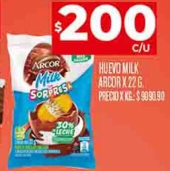 Supermercados DIA HUEVO MILK ARCOR X 22 G oferta