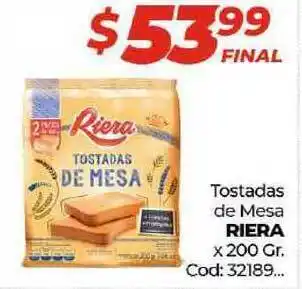 Diarco Riera Tostadas de mesa x 200gr Cod.: 32189 oferta