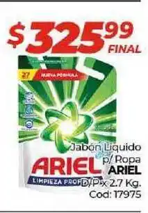 Ariel Jabón Liquido p/ Ropa D/P x 2.7kg Cod: 17975