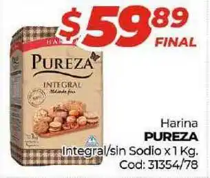 Diarco Pureza Harina Integral/sin Sodio x 1kg Cod: 31354/78 oferta