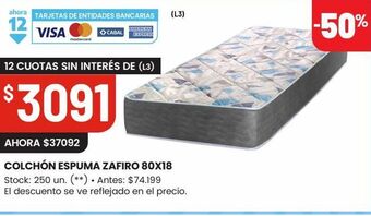 Changomas Colchón espuma zafiro 80x18 oferta