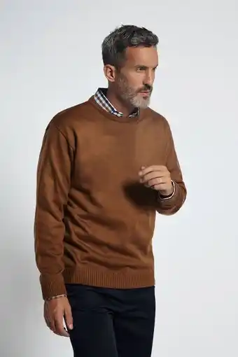 Macowens Sweater liso escote redondo melange oferta
