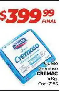 Diarco Cremac Queso Cremoso x kg Cod: 7185 oferta