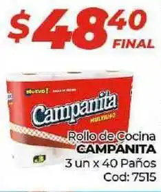 Diarco Campanita Rollo de Cocina 3un x 40 Paños Cod: 7515 oferta