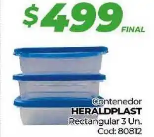 Diarco Heraldplast Contenedor Rectangular 3un Cod: 80812 oferta