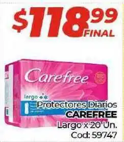 Diarco Carefree Protectores Diarios Largo x 20un Cod: 59747 oferta
