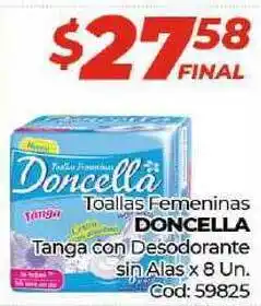 Diarco Doncella Toallas Femeninas Tanga con Desodorante sin Alas x 8un Cod: 59825 oferta