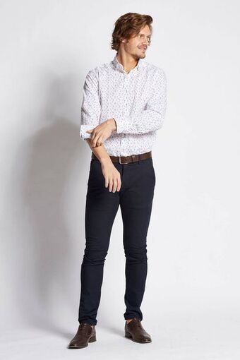 Macowens Camisa estampada blanca oferta