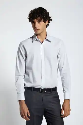 Camisa de vestir rayada gris