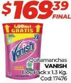 Diarco Vanish Quitamanchas Doy Pack x 1.3kg Cod: 17476 oferta