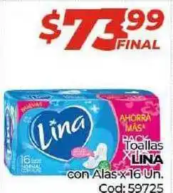 Diarco Lina Toallas con Alas x 16un oferta