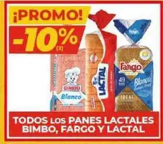 Diarco Todos Los Panes Lactales Bimbo, Fargo y Lactal oferta