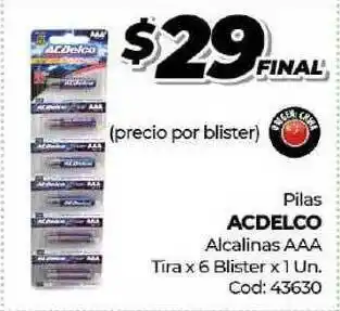 Diarco Acdelco Pilas Alcalinas AAA Tira x 6 Blister x 1un oferta
