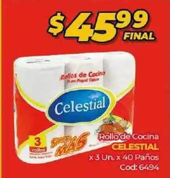 Diarco Celestial Rollo de Cocina x 3un x 40 Paños oferta