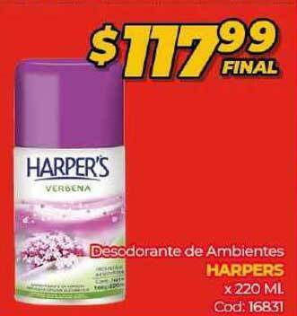 Diarco Harpers Desodorante de Ambientes x 220ml oferta