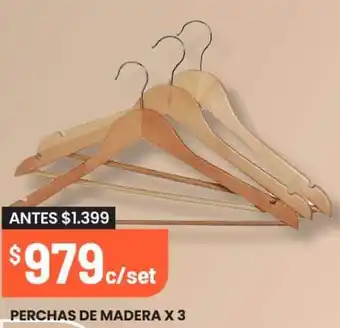 Changomas PERCHAS DE MADERA X 3 oferta