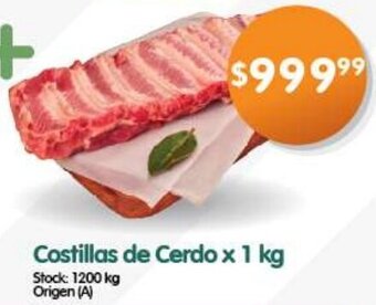 Supermercados Buenos Días Costillas de Cerdo x 1 kg oferta