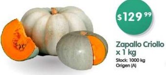 Supermercados Buenos Días Zapallo Criollo x 1 kg oferta