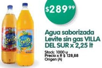 Supermercados Buenos Días Agua saborizada Levite sin gas VILLA DEL SUR x 2,25 It oferta