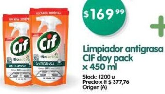 Supermercados Buenos Días Limpiador antigrasa CIF doy pack x 450 ml oferta