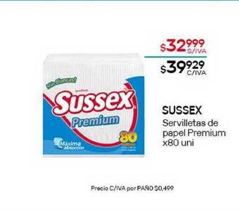 Nini Mayorista Sussex Servilletas de papel Premium x80uni oferta