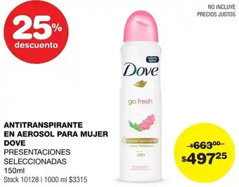 Atomo Conviene ANTITRANSPIRANTE EN AEROSOL PARA MUJER DOVE 150ml oferta