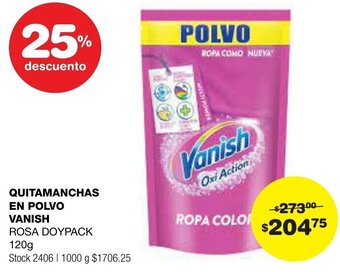Atomo Conviene QUITAMANCHAS EN POLVO VANISH 120g oferta