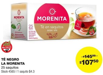 Atomo Conviene TÉ NEGRO LA MORENITA 25 saquitos oferta