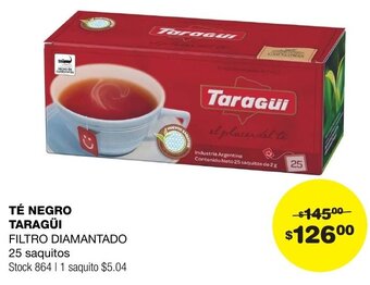 Atomo Conviene TÉ NEGRO TARAGÜI FILTRO DIAMANTADO 25 saquitos oferta