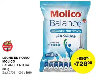Atomo Conviene LECHE EN POLVO MOLICO BALANCE ENTERA 800g oferta