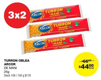 Atomo Conviene TURRON OBLEA ARCOR DE MANI 25g oferta