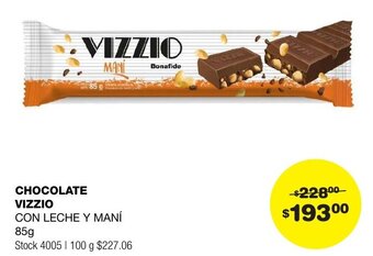 Atomo Conviene CHOCOLATE VIZZIO CON LECHE Y MANÍ 85g oferta