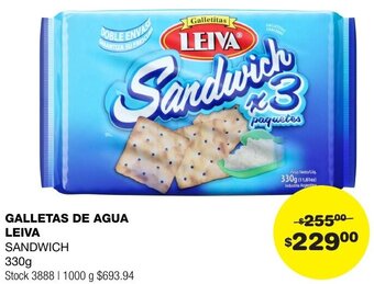Atomo Conviene GALLETAS DE AGUA LEIVA SANDWICH 330g oferta