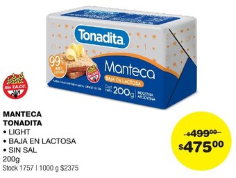 Atomo Conviene MANTECA TONADITA 200g oferta